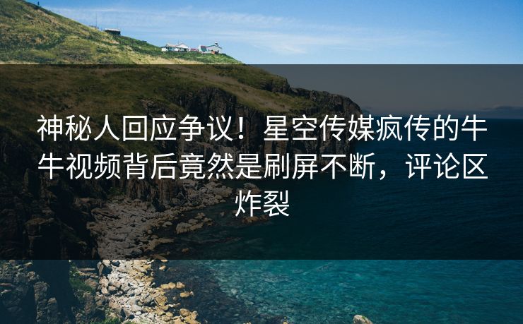 神秘人回应争议！星空传媒疯传的牛牛视频背后竟然是刷屏不断，评论区炸裂