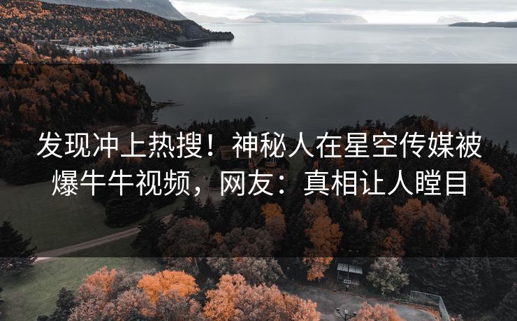 发现冲上热搜！神秘人在星空传媒被爆牛牛视频，网友：真相让人瞠目