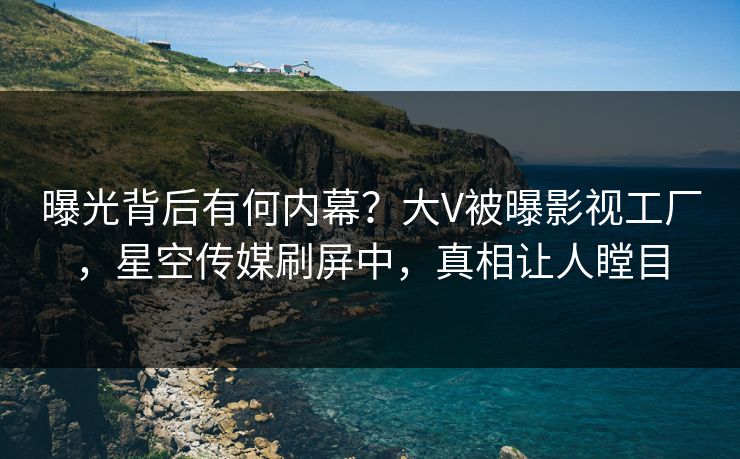 曝光背后有何内幕？大V被曝影视工厂，星空传媒刷屏中，真相让人瞠目