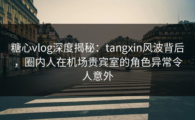 糖心vlog深度揭秘:tangxin风波背后,圈内人在机场贵宾室的角色异常令人意外 糖心vlog深度揭秘:tangxin风波背后,圈内人在机场贵宾室的角色异常令人意外